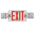 Red Combo LED Emergency Exit Sign-Adjustable Light Heads | LS-ES082A
