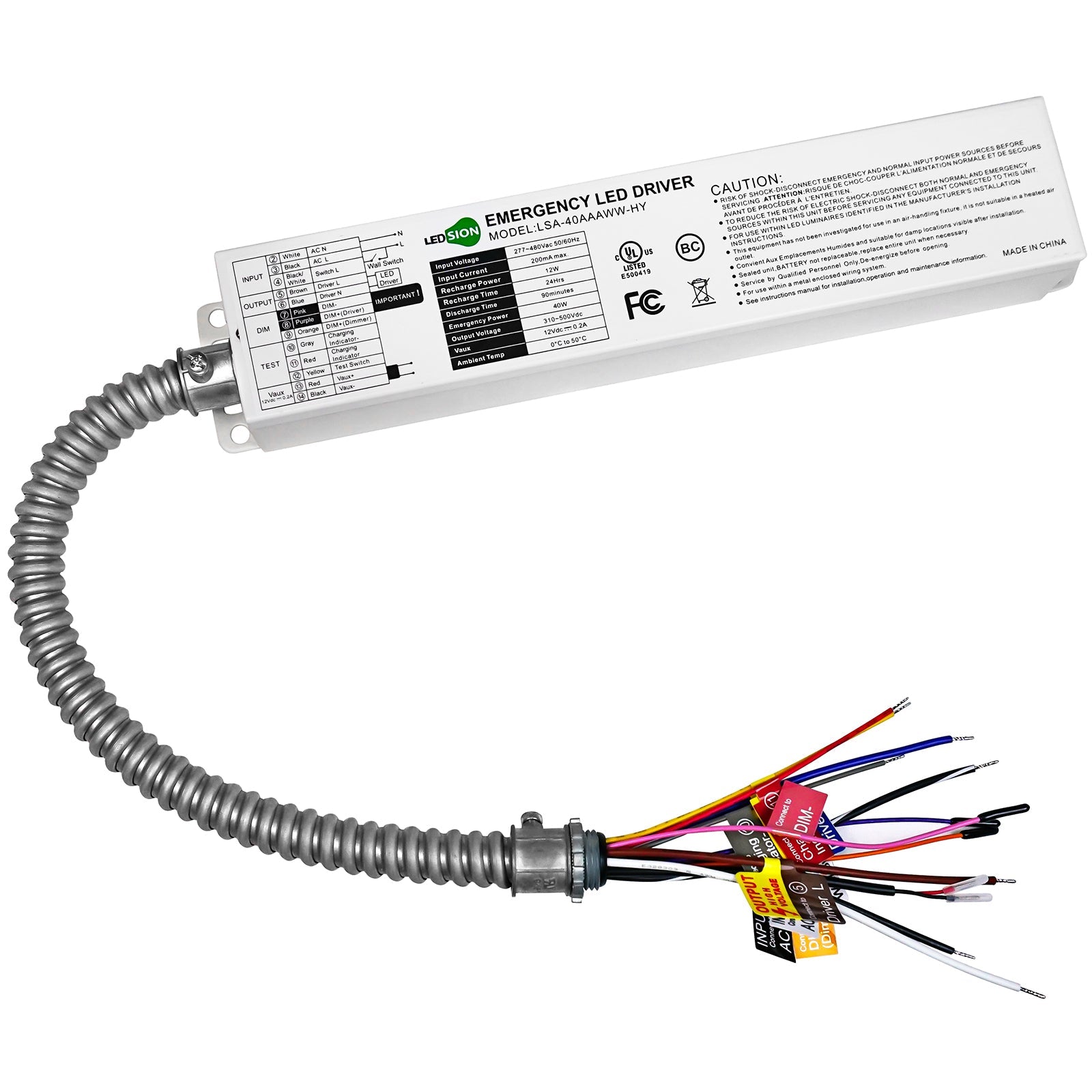 40W AC 277-480V Backup Battery Driver | LSA-40AAAWW-HY