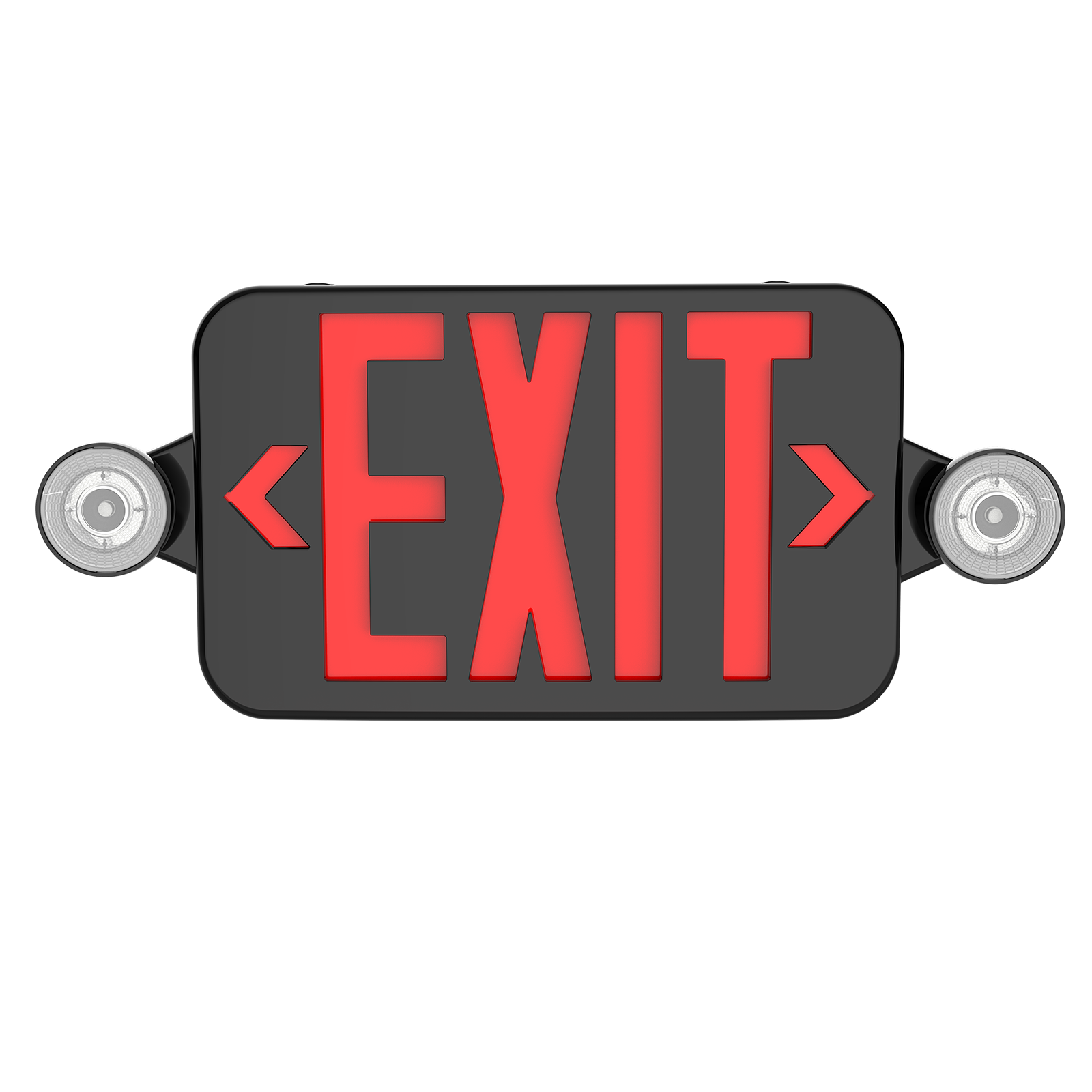 Black Combo Exit Sign Light With Two Adjustable Heads | LS-ES007SR-B
