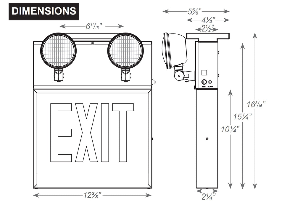 Chicago-Approved Steel LED Exit and Emergency Combo