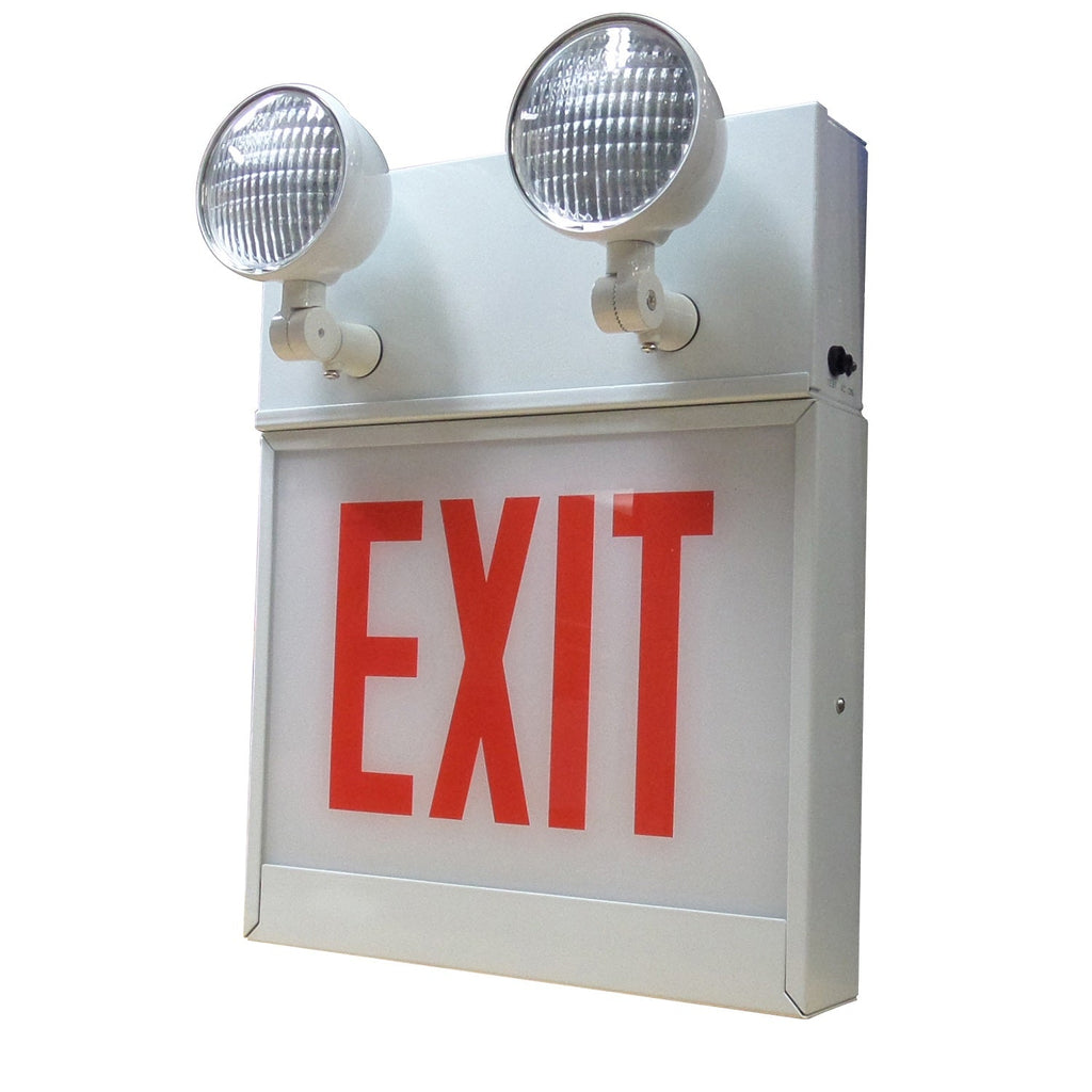Chicago-Approved Steel LED Exit and Emergency Combo