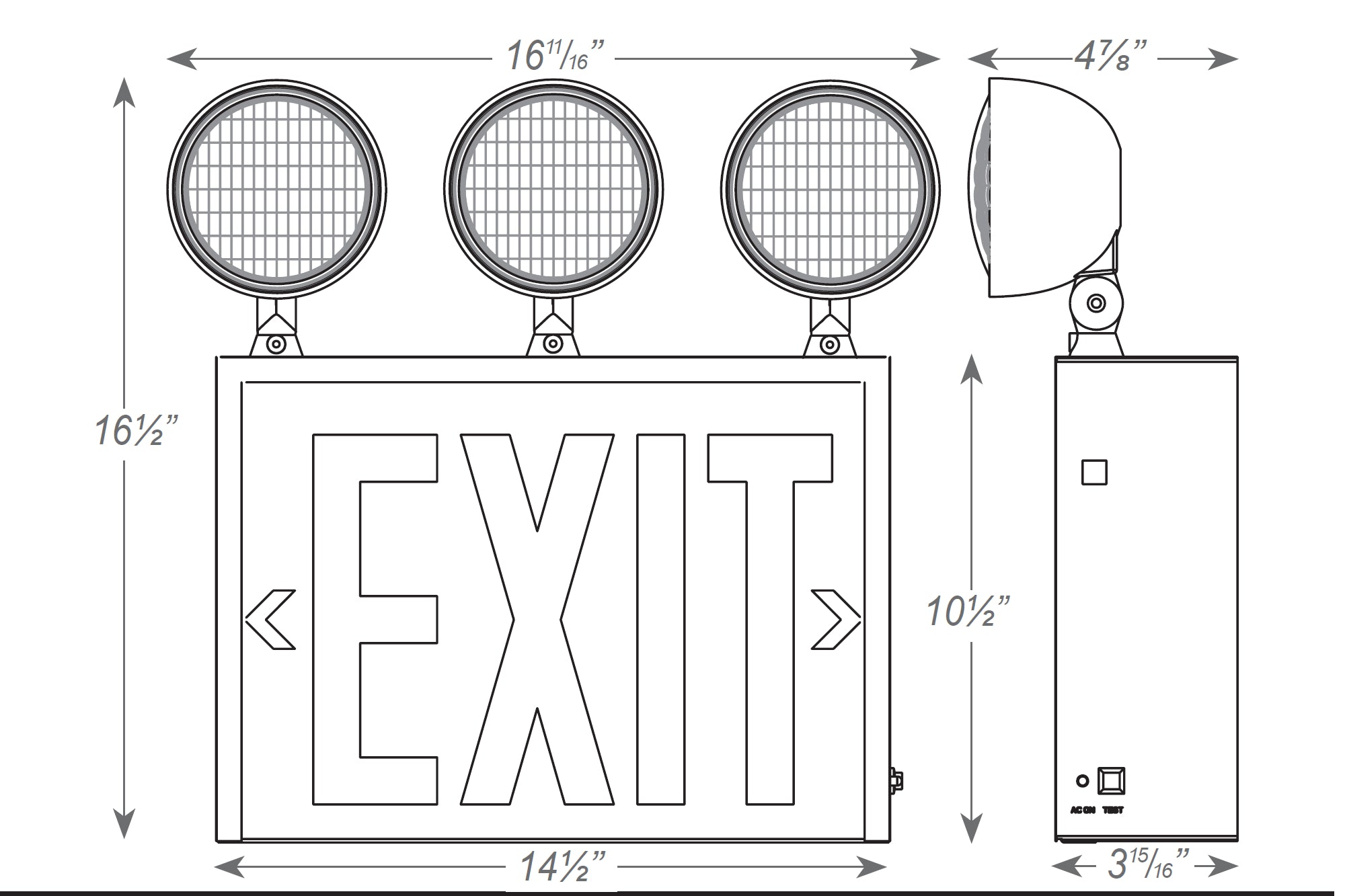 NYC Approved LED Exit and Emergency Combo