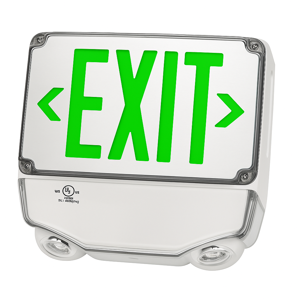 Wet-Location LED Exit and Emergency Combo