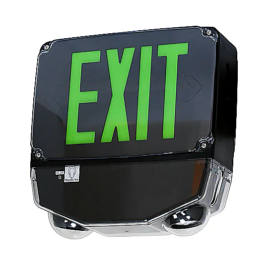 Wet-Location LED Exit and Emergency Combo