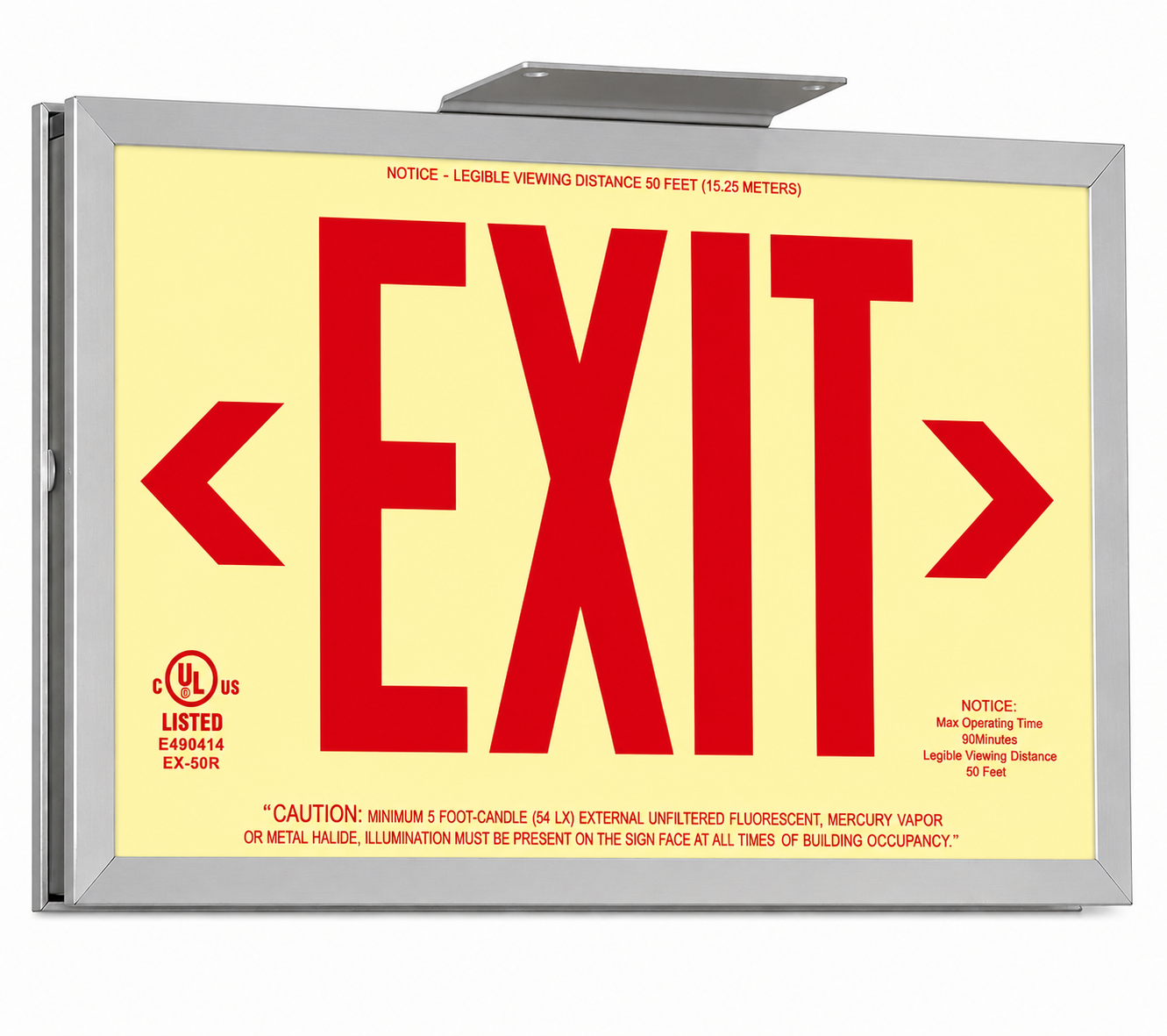 Photoluminescent Exit Sign (Green/ Red)