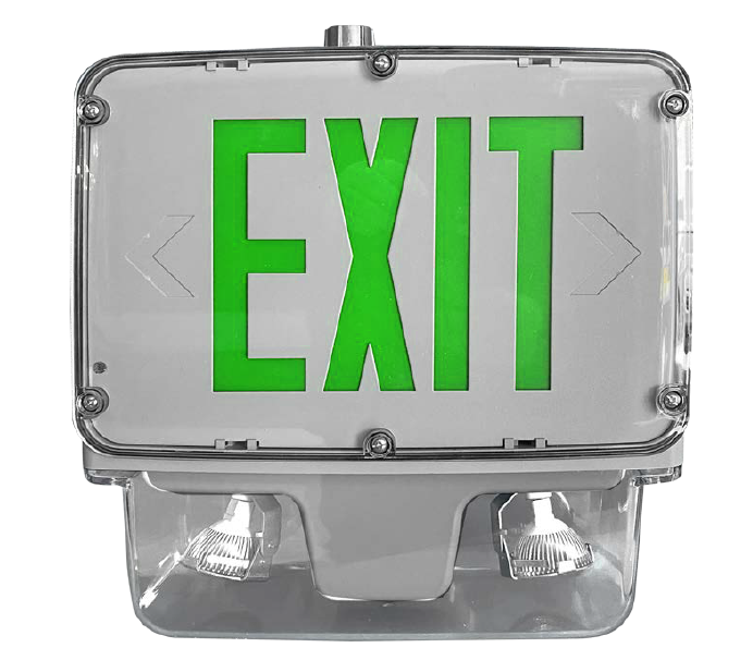 Hazardous Wet-Location LED Exit and Emergency Combo