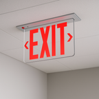 Recessed Edge-Lit Aluminum Exit Sign